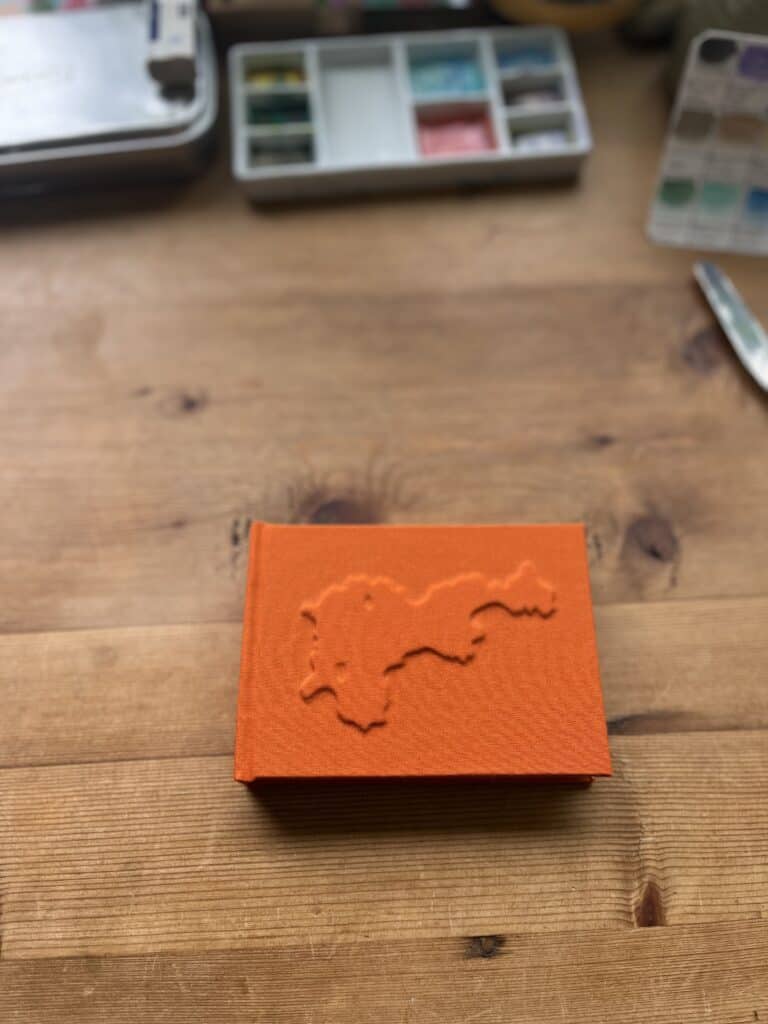 Small Embossed Tiree Watercolour Sketchbook - Orange