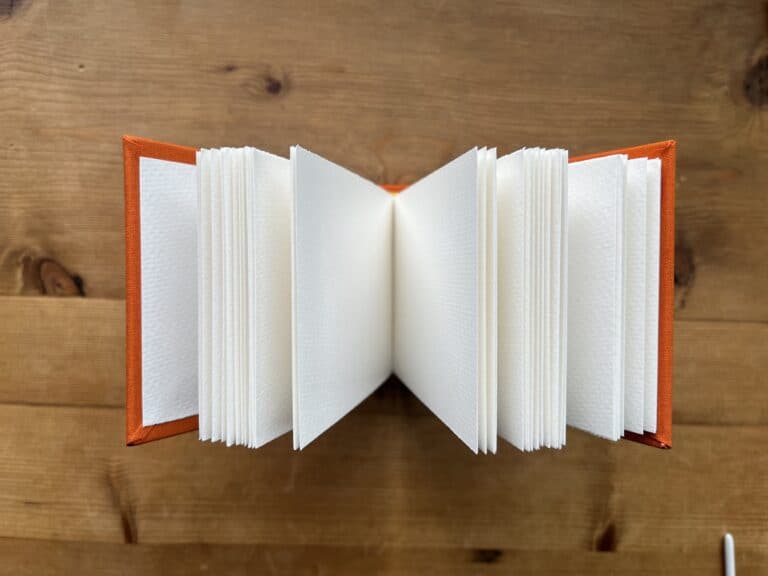 Small Embossed Tiree Watercolour Sketchbook - Orange