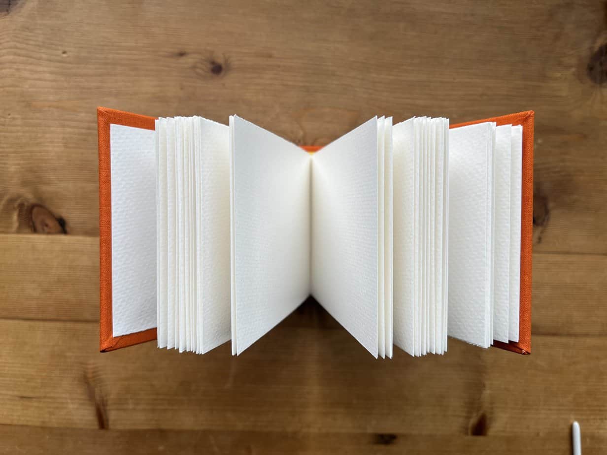 Small Embossed Tiree Watercolour Sketchbook - Orange - Image 3