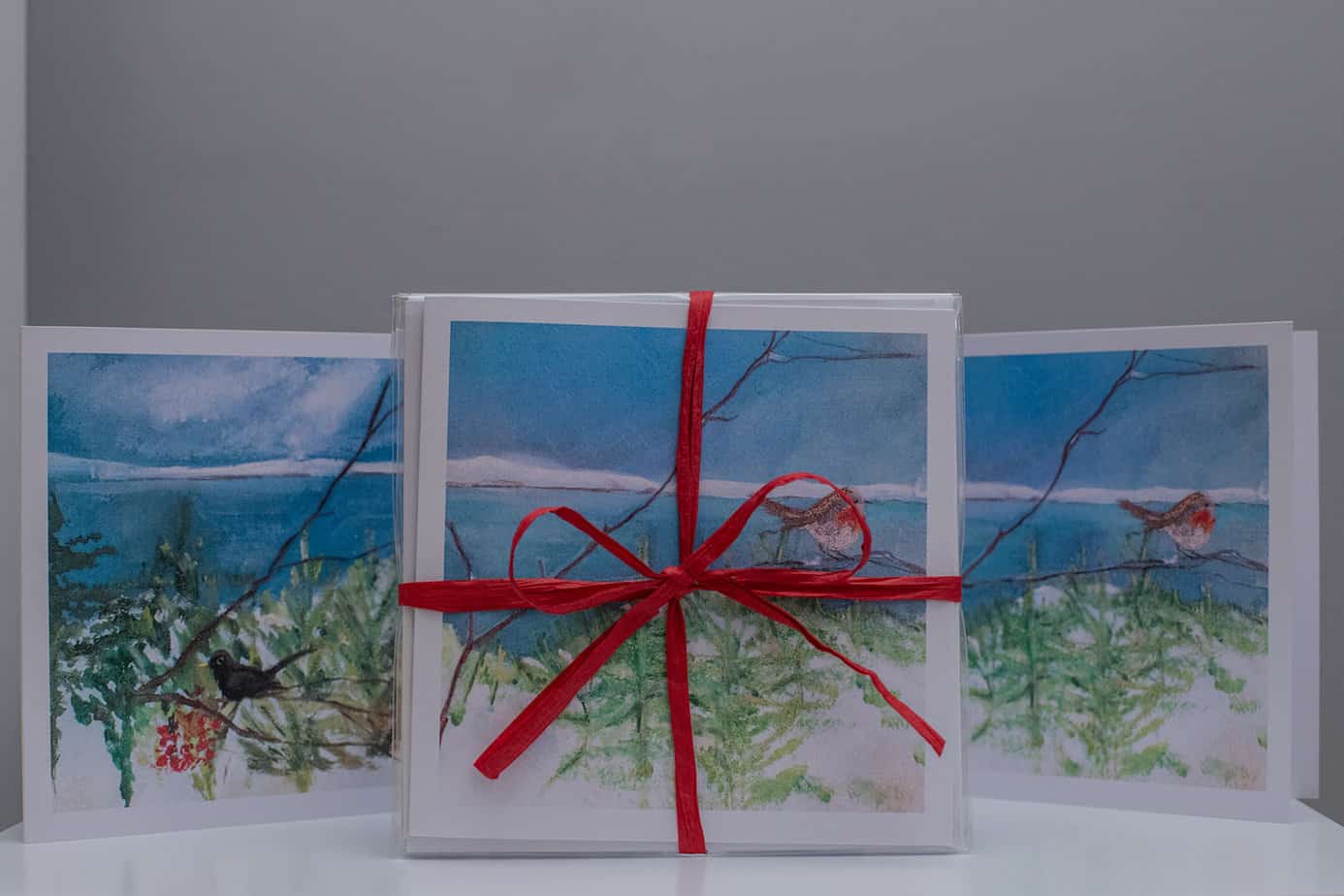 Birds and Rowan Berries Christmas Cards Bundle - Image 1