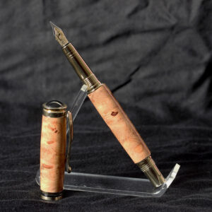 Hand Crafted Burr Elm Wood Fountain Pen