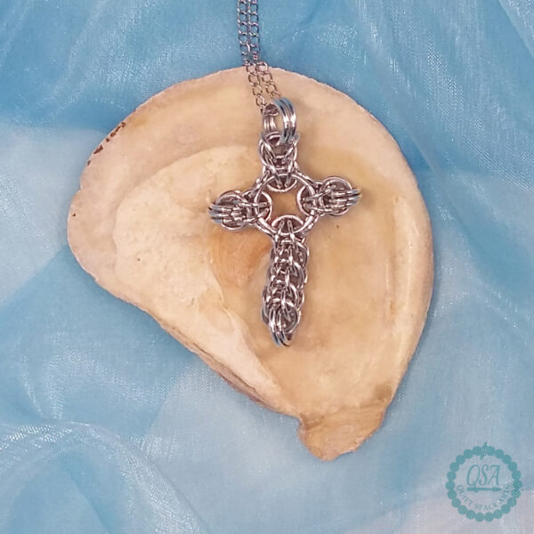 Chainmaille Celtic Cross Necklace