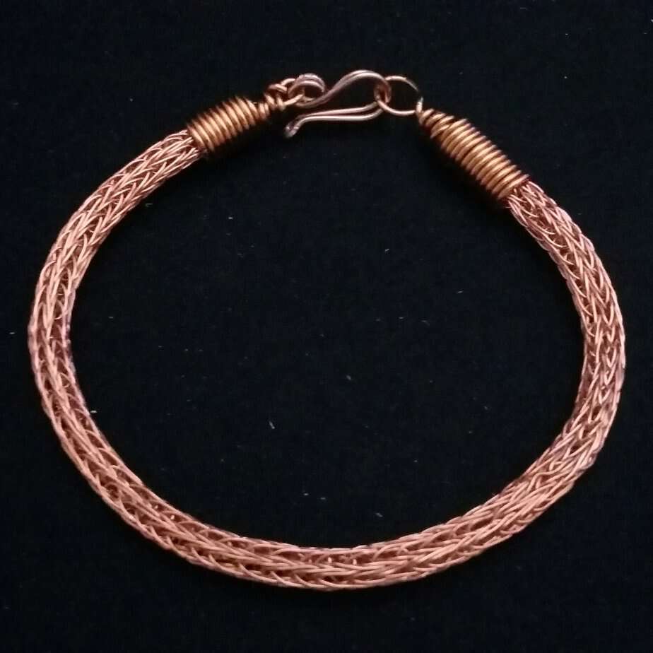 Viking Torc Style Copper Weave Unisex Bracelet - Image 1