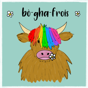 Bò-gha-frois Gaelic Pun Card - Image 1