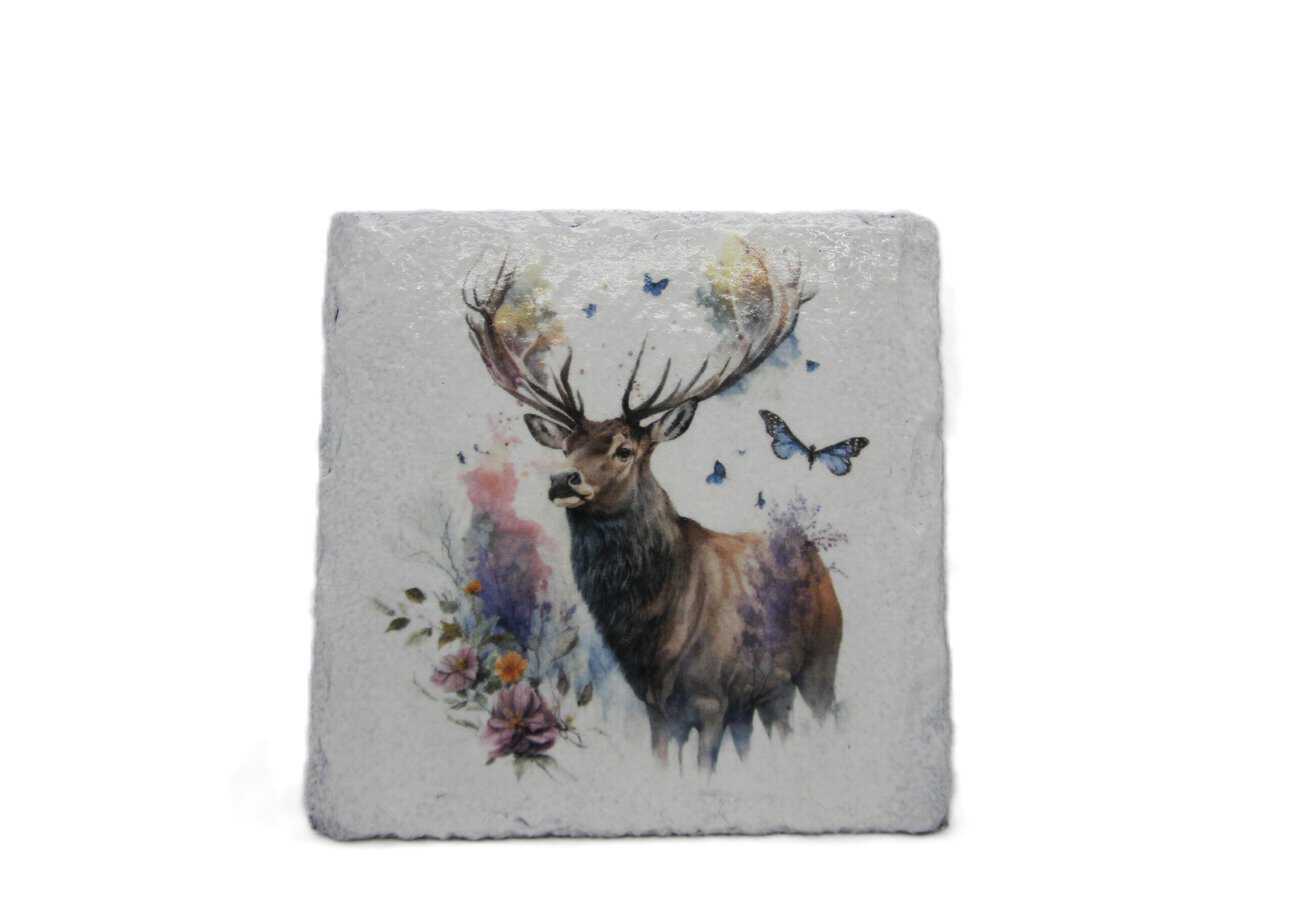 Slate Coaster - Stag - Image 1