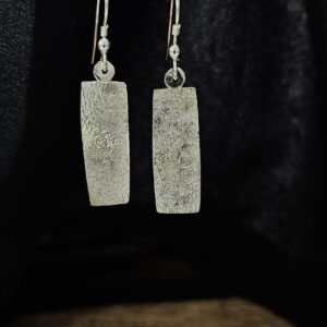 Silver Stone Textured Earrings - Image 3