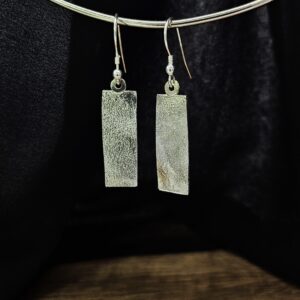 Silver Stone Textured Earrings - Image 2
