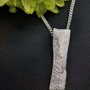 Stone Textured Silver Pendant - Large 'Ready to Ship' - Image 2