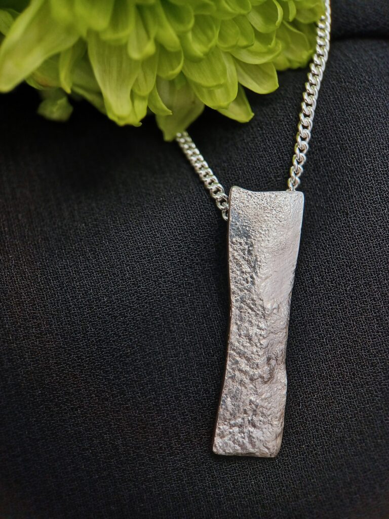 Stone Textured Silver Pendant - Large 'Ready to Ship'