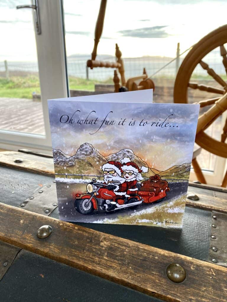 Biker Santa Christmas card (large)