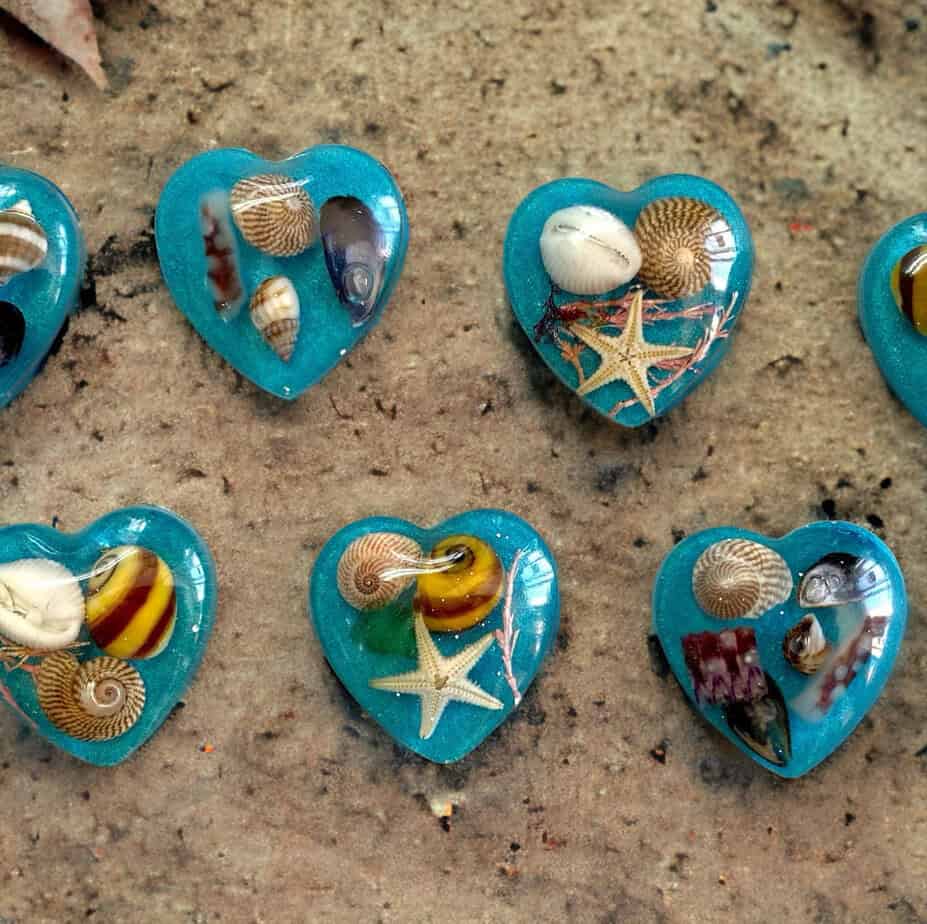 Sea blue resin beach pendants from Shetland. - Image 7