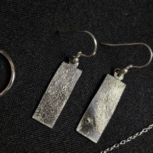 Silver Stone Textured Earrings - Image 1