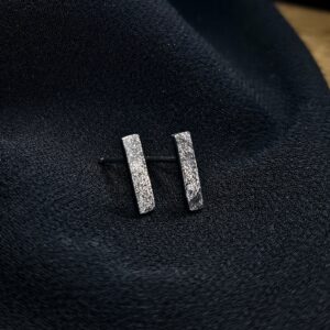 Mini Silver Stone Textured Studs - Image 1
