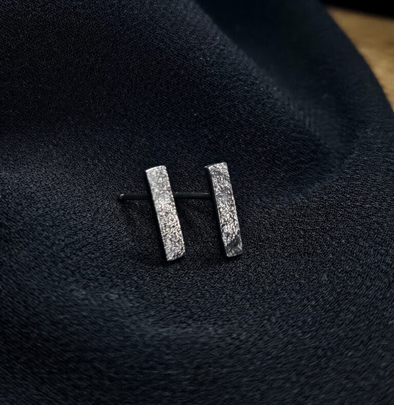 Mini Silver Stone Textured Studs