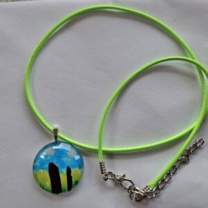 Standing Stones Hand Painted Glass Stone Pendant - Image 3