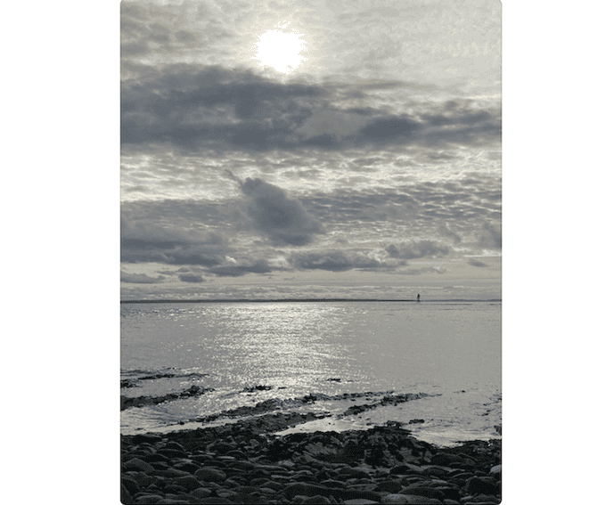 Orkney A6 photo greeting card - Winter Sun Over the Pentland Firth